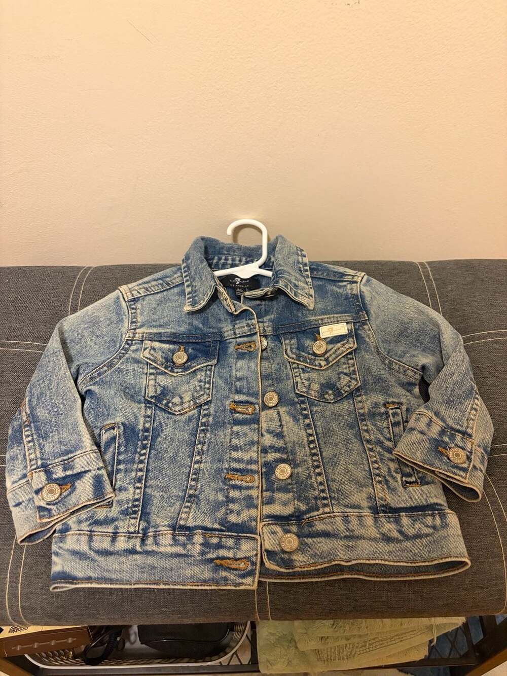 7 For All Mankind Los Angeles Acid Wash Denim Jean Jacket Baby 18M